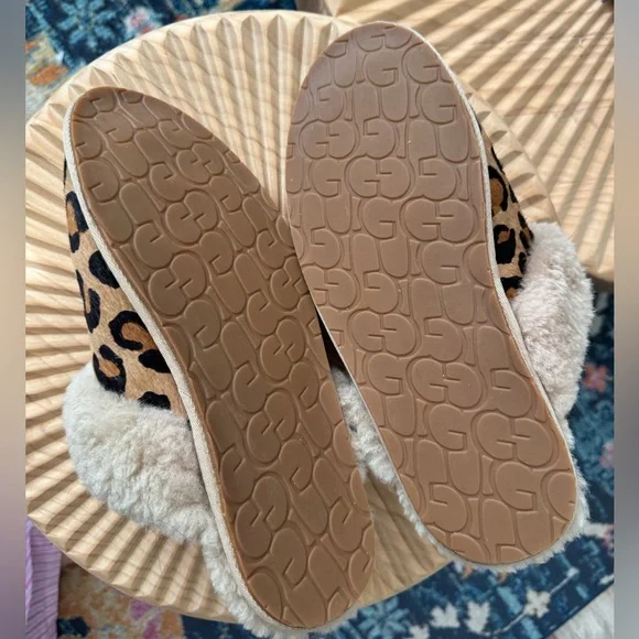 Ugg Scuffette II Genuine Shearling Slipper size 11 leopard - Picture 6 of 7